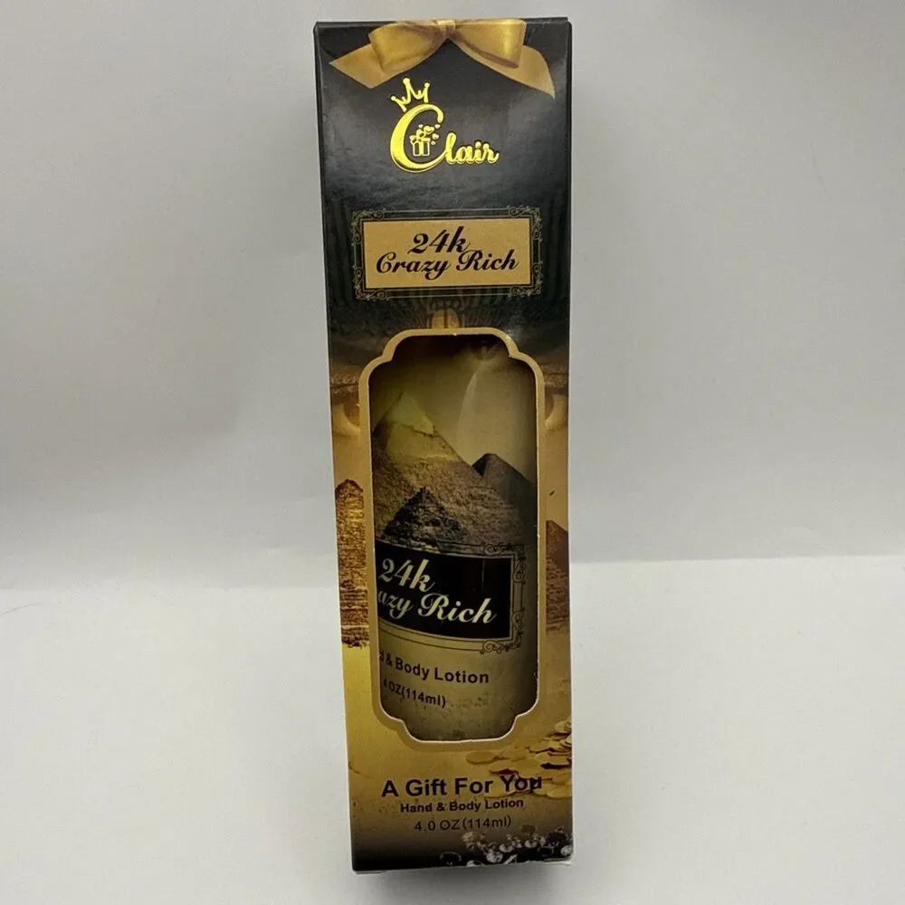 CLAIR 24K Crazy Rich Hand & Body Lotion, Cruelty&Parabon Free, 4 oz, New!